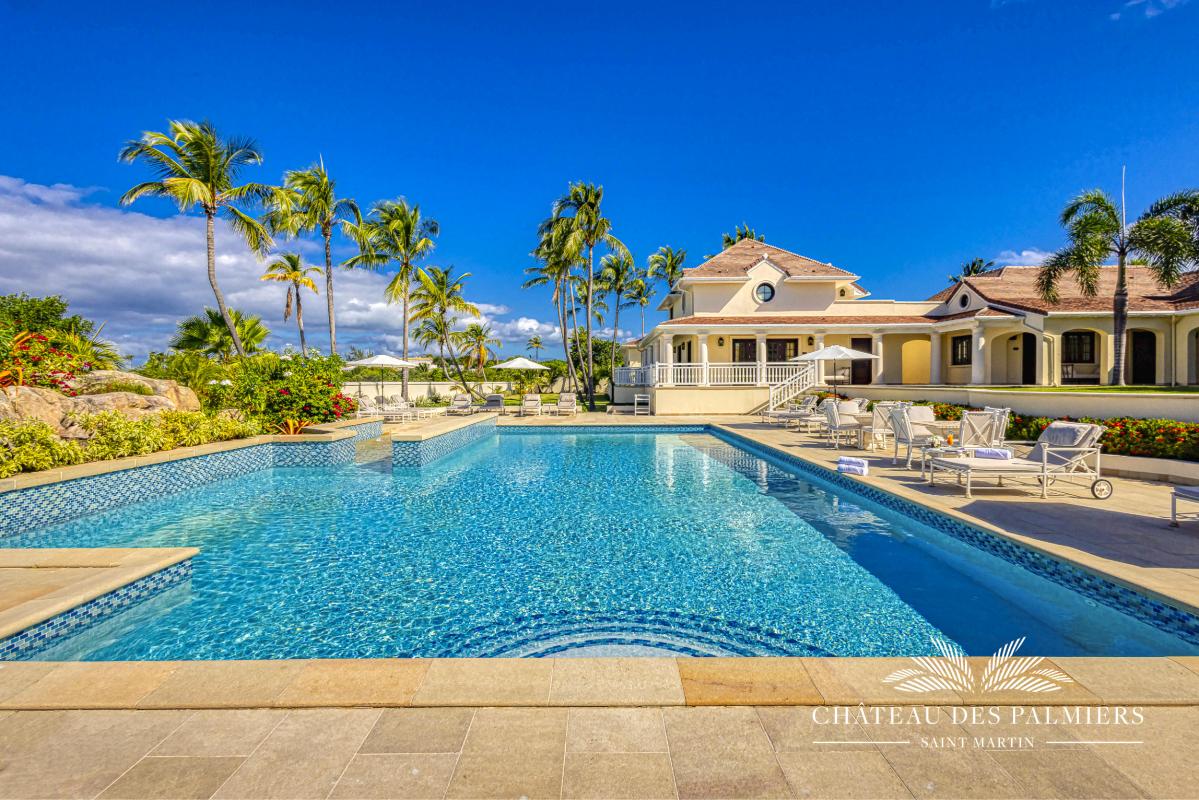 3.Location villa Chateau des Palmiers accés mer Terres Basses Saint Martin_piscine